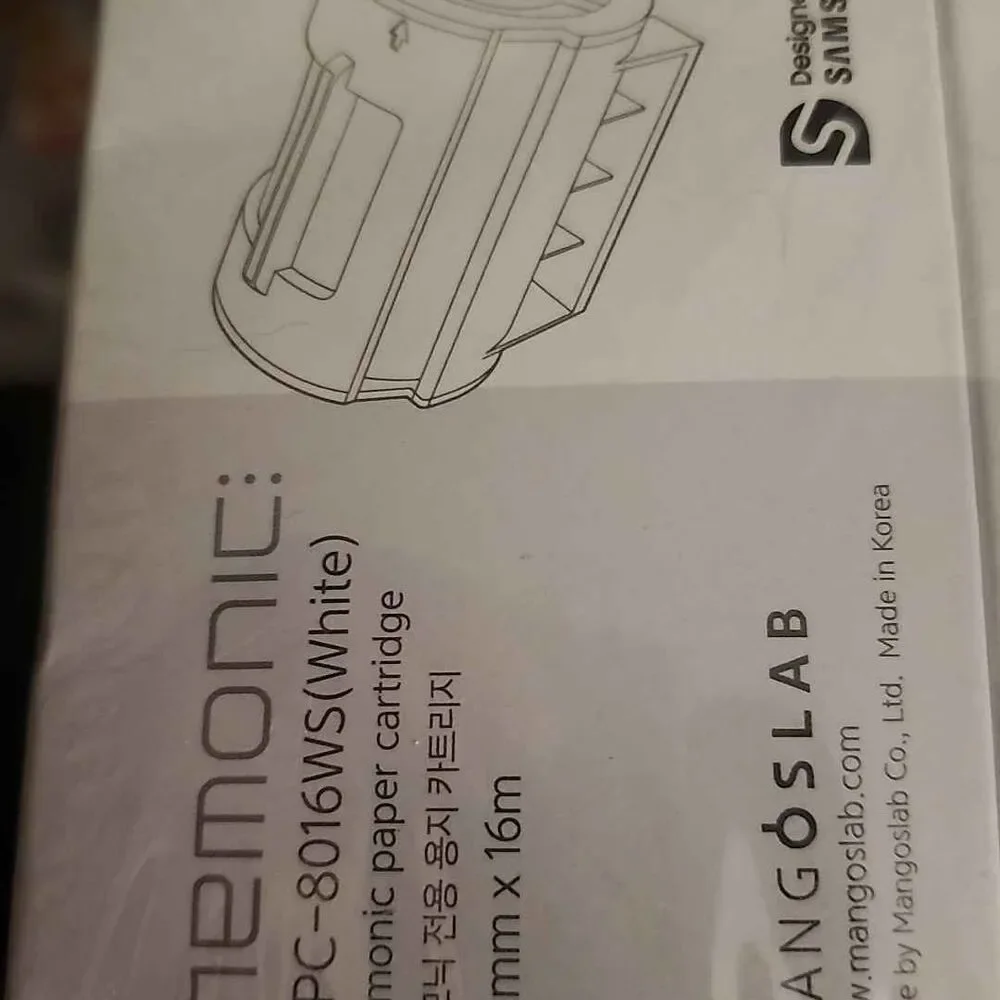 Nemonic 3 Rolls Printable Sticker Paper for Label Printer MIP-001LW (White)